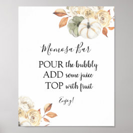 Rustieke herfst Momosa bar-drankbord Poster
