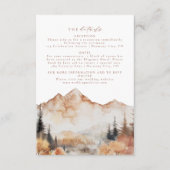 Rustieke Herfst Mountain bruiloft Details invoegen Informatiekaartje (Voorkant)