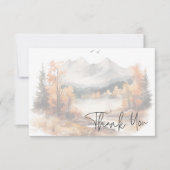 Rustieke Herfst Mountain Scene Waterverf bruiloft Bedankkaart (Voorkant)