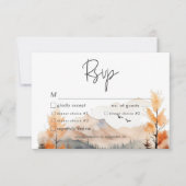 Rustieke Herfst Mountain Scene Waterverf Diner RSVP Kaartje (Voorkant)