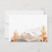 Rustieke Herfst Mountain Scene Waterverf Diner RSVP Kaartje (Achterkant)