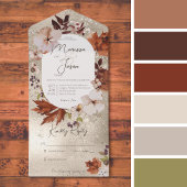 Rustieke Herfst Neutral Krans Goud Geen Diner All In One Uitnodiging