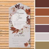 Rustieke Herfst Neutral Krans Grijs Geen Diner All In One Uitnodiging