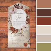 Rustieke Herfst Neutral Wreath Gold Dinner All In One Uitnodiging