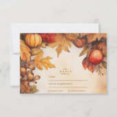 Rustieke herfst-oogst bruiloft RSVP kaartje (Voorkant)