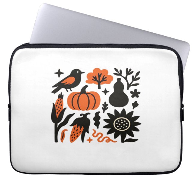 Rustieke Herfst Oogst Folk Classic T-shirt Laptop Sleeve (Voorkant)