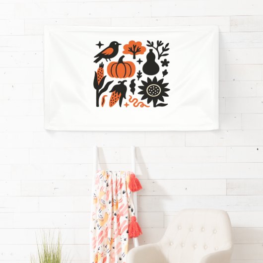 Rustieke Herfst Oogst Folk Classic T-shirt Spandoek (Insitu)