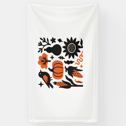 Rustieke Herfst Oogst Folk Classic T-shirt Spandoek (Verticaal)