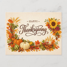 Rustieke herfst oogst Gelukkig Thanksgiving Feestdagenkaart