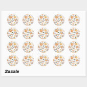 Rustieke Herfst Oogst Pompoen Patroon Thanksgiving Ronde Sticker (Vel)