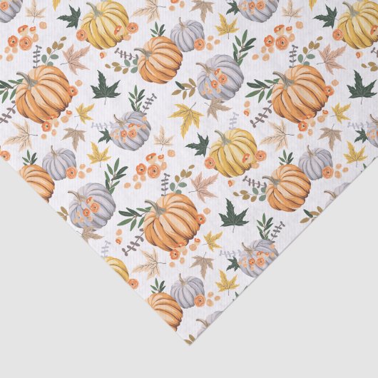 Rustieke Herfst Oogst Pompoen Patroon Thanksgiving Tissuepapier (Detail)