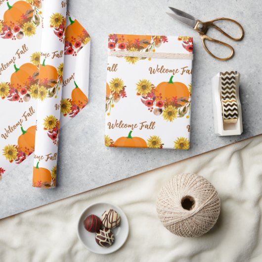 Rustieke herfst oogst / Welkom herfst ambacht Cadeaupapier (Crafts)