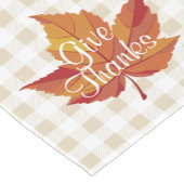 Rustieke Herfst Oranje Leaf & White Plaid Geef Bed Korte Tafelloper (Hoek)