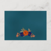 Rustieke herfst Oranje Navy Blue bruiloft receptie Informatiekaartje (Achterkant)