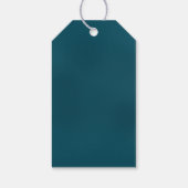 Rustieke Herfst Oranje Navy Blue Floral Wedding Cadeaulabel (Achterkant)