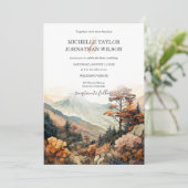 Rustieke Herfst Outdoor Mountain Bestemming Bruilo Kaart (Staand voorkant)