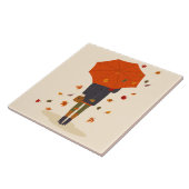 Rustieke herfst paraplu meisje tegeltje (Zijkant)