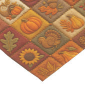 Rustieke Herfst Patchwork met Thanksgiving Bericht Korte Tafelloper (Hoek)
