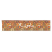 Rustieke Herfst Patchwork met Thanksgiving Bericht Korte Tafelloper (Horizontaal)