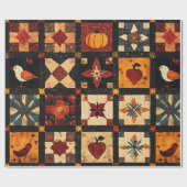 Rustieke herfst Patchwork Quilt patroon | boerderi Cadeaupapier (Vlak)