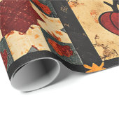 Rustieke herfst Patchwork Quilt patroon | boerderi Cadeaupapier (Rol Hoek)