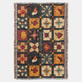 Rustieke herfst Patchwork Quilt patroon | boerderi Deken (Voorkant Verticaal)