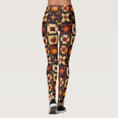 Rustieke herfst Patchwork Quilt patroon | boerderi Leggings (Achterkant)