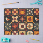 Rustieke herfst Patchwork Quilt patroon | boerderi Tissuepapier (Craft)