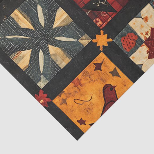 Rustieke herfst Patchwork Quilt patroon | boerderi Tissuepapier (Detail)