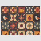 Rustieke herfst Patchwork Quilt patroon | boerderi Tissuepapier (Voorkant)