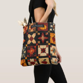 Rustieke herfst Patchwork Quilt patroon | boerderi Tote Bag (Dichtbij)