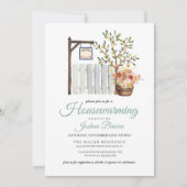 Rustieke herfst Picket Fence Housewarming Uitnodig Kaart (Voorkant)