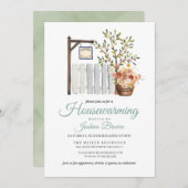 Rustieke herfst Picket Fence Housewarming Uitnodig Kaart (Voorkant / Achterkant)