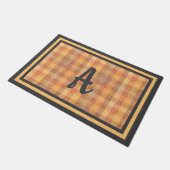 Rustieke Herfst Plaid Custom Monogram Ontwerp Deurmat (Schuin)
