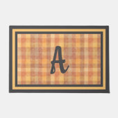 Rustieke Herfst Plaid Custom Monogram Ontwerp Deurmat (Voorkant)