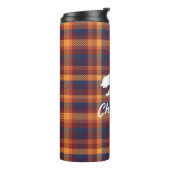 Rustieke Herfst Plaid & Wit Beer Silhouet Thermosbeker (Gedraaid links)
