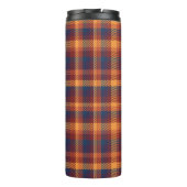 Rustieke Herfst Plaid & Wit Beer Silhouet Thermosbeker (Achterkant)