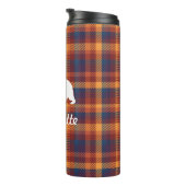 Rustieke Herfst Plaid & Wit Beer Silhouet Thermosbeker (Geroteerd rechts)