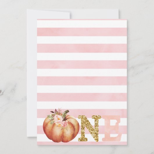 Rustieke Herfst Pompoen 1e verjaardag Uitnodiging (Achterkant)