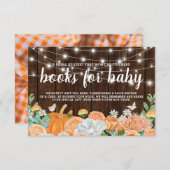 Rustieke Herfst Pompoen Baby shower Breng een boek Kaart (Voorkant / Achterkant)