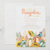 Rustieke Herfst pompoen Baby shower een beetje pom Kaart (Voorkant / Achterkant)