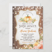 Rustieke Herfst Pompoen Baby shower Herfst Bloemen Kaart (Voorkant)
