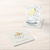 Rustieke Herfst Pompoen Baby shower Square Onderze Kartonnen Onderzetters (Insitu)