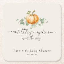 Rustieke Herfst Pompoen Baby shower Square Onderze