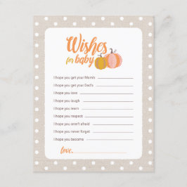 Rustieke Herfst Pompoen Baby Shower Wenskaart Kaart