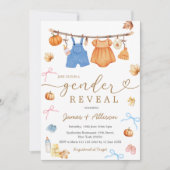 Rustieke Herfst Pompoen Babykleding Geslacht Onthu Kaart (Voorkant)