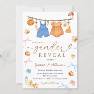 Rustieke Herfst Pompoen Babykleding Geslacht Onthu Kaart