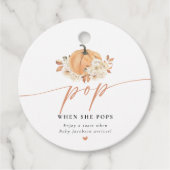 Rustieke herfst pompoen babyshower bedankjes labels (Voorkant)