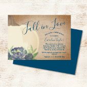 Rustieke Herfst Pompoen Blauw Bloemen Vrijgezellen Kaart