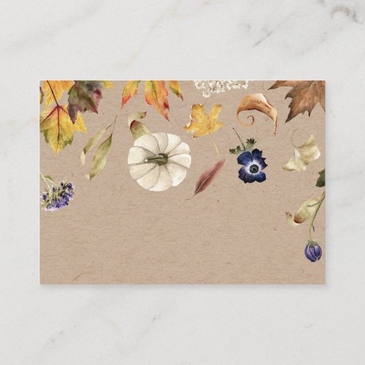 rustieke herfst pompoen bloem baby shower informatiekaartje (Achterkant)